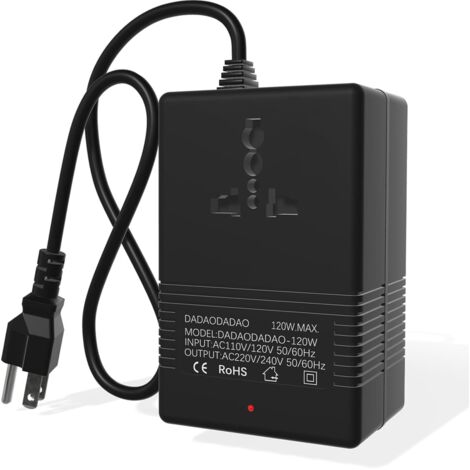 Transformador de voltaje Convertidor de corriente (110 V a 220 V), protección de conversión de voltaje, adecuado para el hogar, viajes, caravana, camping (negro -200 W) (1/2)