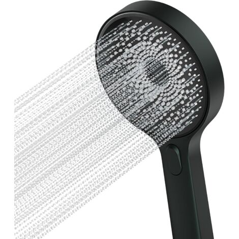 Shower head hand shower large 130 mm Hand shower head with 3 spray modes removable shower premium shower set Massage spa (black) (1/4)
