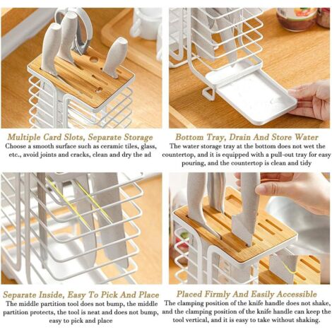 Range-Couverts En Bois Et PP – Rangement Baguettes, Fourchettes, Cuillères Pour Tiroir