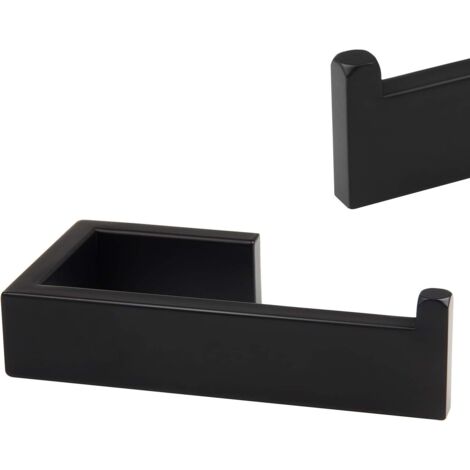 Porte-papier toilette mural noir de 14,5 cm, en acier inoxydable 304, finition brossée, pour salle de bain et cuisine. (1/5)