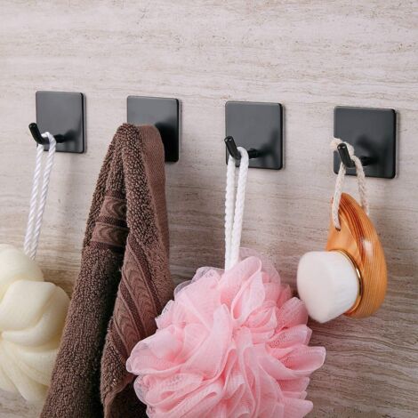 Lot De 2 Crochets De Porte De Placard En Acier Inoxydable Noir Crochets Pour Serviettes De Douche 2 Crochets Avec Embouts En Caoutchouc Pour Salle De Bain Cuisine Chambre Manteaux Serviettes 92227103