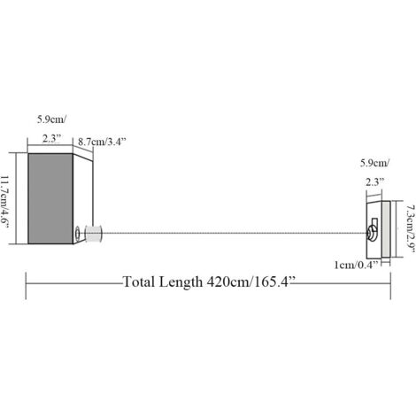Étendoir Mural Rétractable VITALIF - 2 Cordes De 5,2 M - Support 25 Kg - Avec 24 Pinces - Gain De Place Assuré