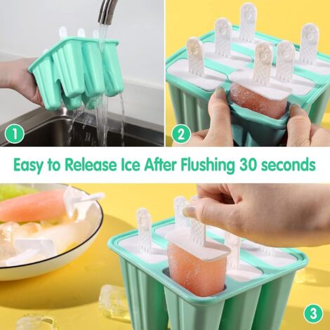 Moules à Glace Réutilisables 9 Pièces - Pour Popsicles Maison, Crème Glacée, Yaourt (PP Alimentaire) - 4