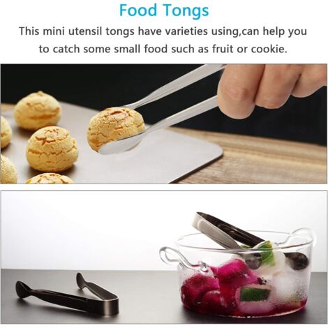 Lot De 3 Pinces à Glaçons En Inox - Triple Prise, Pour Seau à Glace, Sucre, Nourriture, Usage Cuisine & Buffet