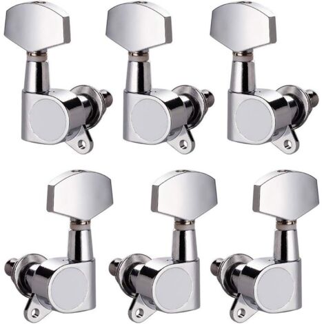 Lot de 6 clés à molette pour accordeurs à tête fermée, pièces de rechange pour guitare acoustique et électrique 3L3R (1/4)