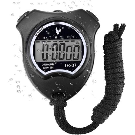 Montre chronomètre de sport numérique, chronomètre numérique avec alarme/calendrier pour la natation, le football, les sports (1/4)