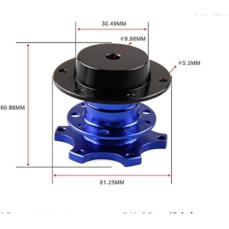 Kit adaptateur universel pour moyeu de volant à démontage rapide avec moyeu de volant à 6 trous (argent) (1/3)