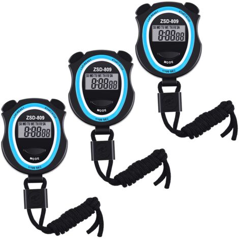 Lot de 3 chronomètres numériques, chronomètre de sport électronique multifonction pour le fitness sportif (1/4)