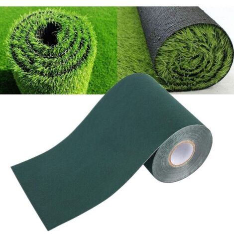 Tapis adh¨sif d'herbe de jardin en bande de gazon artificiel artificiel et tapis haute densit¨ faux 150mm 10m (vert) (1/4)