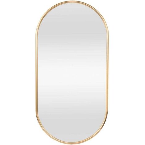 Miroir Mural, Cadre Ovale pour Chambre Salle de Bain Entrée Salon 40 x 60 cm(Doré) (1/3)