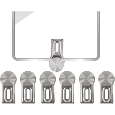 6 Pcs Fixation Miroir Clips, Fixation Miroir Lourd, Miroir Clips Verre en Alliage Zinc pour Miroir Murale, Fixation Miroir Mural, (1/4)