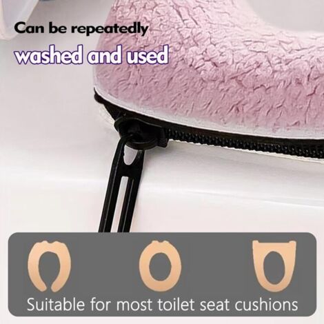 Housse de siège de toilette souple imperméable, lavable, pour salle de bain, outil de fermeture, tapis, coussin en forme de O, siège de toilette, Bidet, accessoires  13