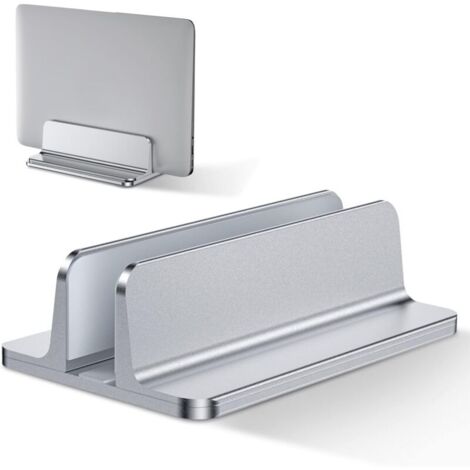 Support Ordinateur Portable Vertical, Support PC Portable en Aluminium, Réglable Bureau Laptop Stand, Argenté (1/4)