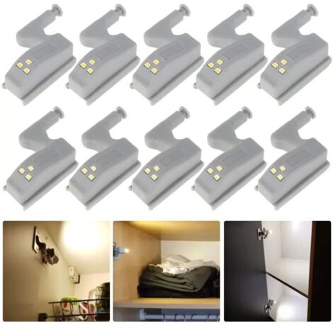 Lampe de charnière intérieure à LED, lumière sous-meuble universelle, capteur de garde-robe, placard, veilleuse , 10 pièce (1/4)