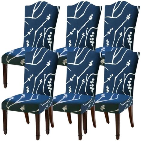 Housses de Chaise Extensibles pour chaises de Salle à Manger, Housse de Protection de Chaise6 pièces, Housses de siège de Pr (1/4)