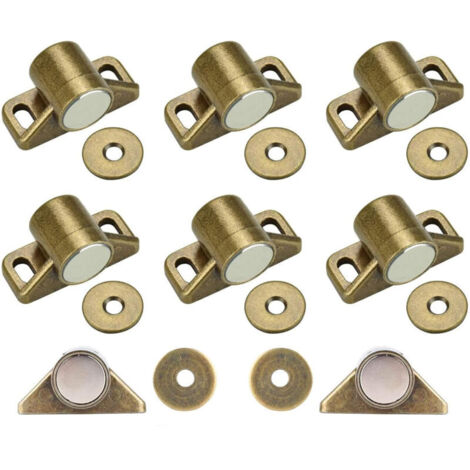 8 Pcs Loqueteau Magnétique,Bronze Loquet Magnetique en Alliage de Zinc pour Tiroirs Placard de Cuisine Armoire,Aimant Porte Placa (1/4)
