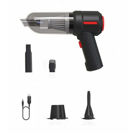 Aspirateur à main, sans fil, rechargeable, puissance 45 W, 9 000 PA, 2 000 mA, noir (1/4)