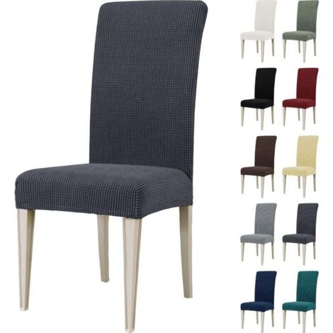 Housse de Chaise, Extensible Housse Chaise Salle à Manger, Universel Housse pour Chaise, Housses de Chaises Lavable, Bleu(4 (1/4)