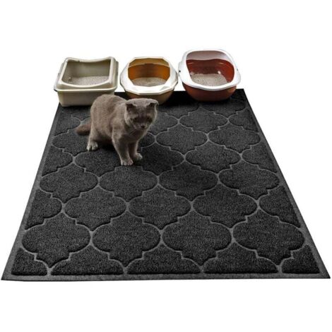 Pade à litière pour chats, grande taille, facile à nettoyer, 43 76 cm, durable, griffes douces, noir (1/4)