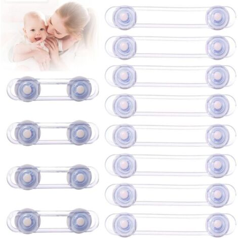 Bloc Porte Sécurité Bébé Befol - Lot De 5 Loquets Transparent Pour Tiroirs, Placards, Frigo Et Armoires - Protection Enfant