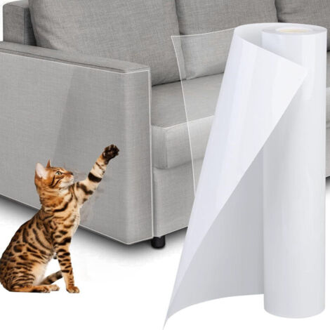 Protection Canape Chat Anti Griffe 30CM x 500CM, Extra Long Protege canape Griffe Chat, Anti Griffe Sticker Transparent Autocoll (1/4)