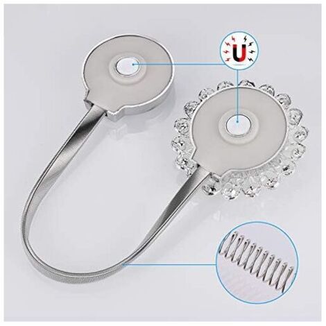 Embrasses Rideaux Magnétiques Fleur Cristal Pinowu (Lot De 2) - Cordon Extensible Pour Décoration Intérieure