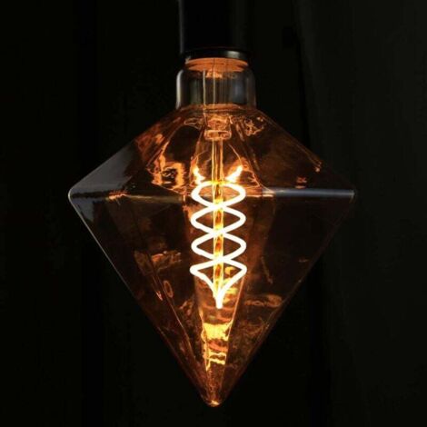 Ampoule LED Vintage Edison E27 Lampe Incandescente Rétro 3W Lampe Diamant Spirale Décorative, Lampes Antique Dorées Blanc