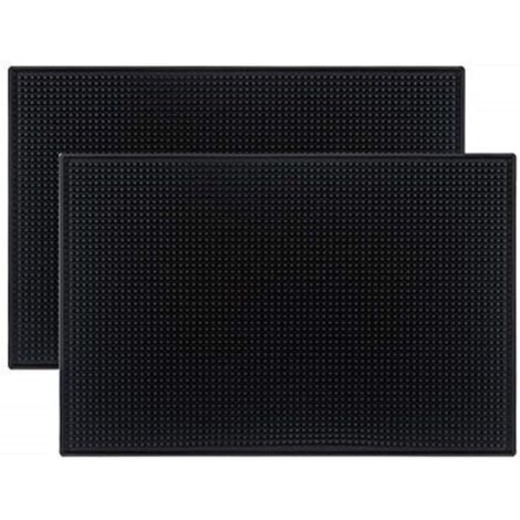 Lot de 2 tapis noirs de 45 x 30 cm pour barre en caoutchouc (1/4)