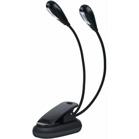 Lampe pupitre Musique, 6 LED / 8 LED Mini Lampe à Double tête Lampe réglable à Pince avec câble USB pourLecture/Livre/Table (1/4)