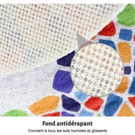 Tapis De Douche Antidérapant Loofah 60x60cm Beige - Confort Et Sécurité Pour Toute La Famille