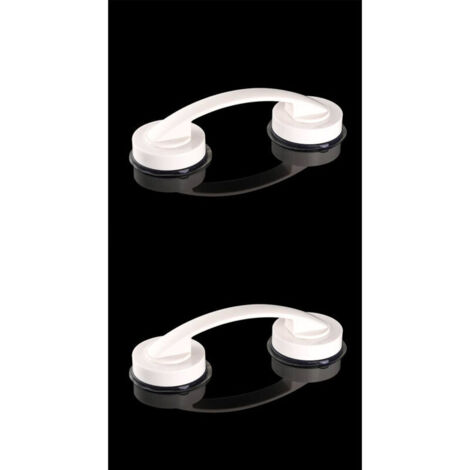 2 pack grandes poignées de porte et de fenêtre en verre, portes coulissantes de salle de bain, armoires, poignées sans trou, poignées de réfrigérateur, barres d'appui de douche (blanche) (1/4)