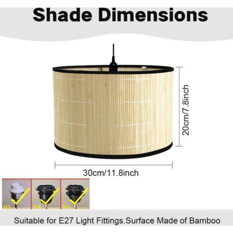 ABAT JOUR ROTIN Lampe Sur Pied Ombre Rétro Petit Abat-jour Tambour EUR