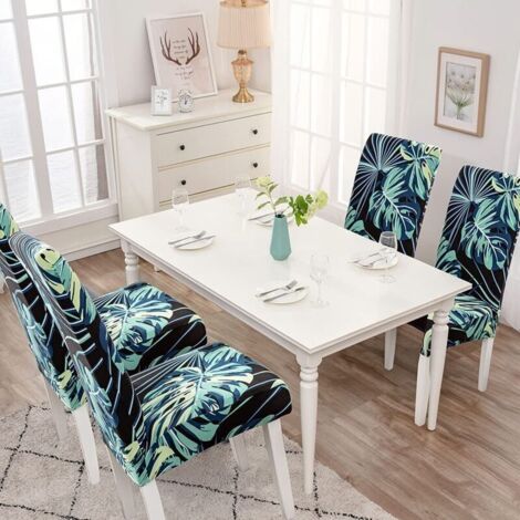 Housse de chaise xl extensible 4 pièces pour décor salle à manger hôtel cuisine,le noir Housse de chaise xl extensible 4 pièces pour décor salle à manger hôtel cuisine,le noir