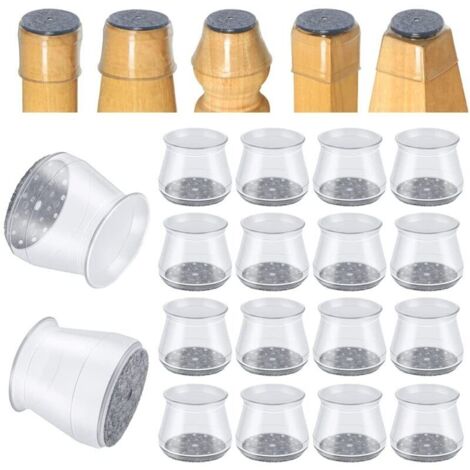 16 Pcs Protection Pied de Chaise,Petit protège Pied de Chaise, Protections de Sol en Silicone Transparent pour Pieds de Chaise av (1/4)