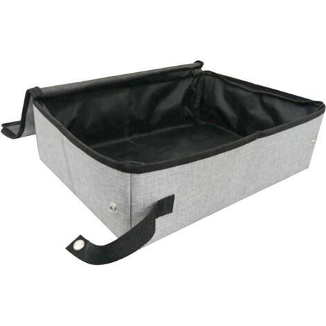 Litière pour Chat avec Couvercle en Tissu Oxford, Bassin étanche Pliable Facile à Transporter pour Toilettes pour Chaton, po (1/4)