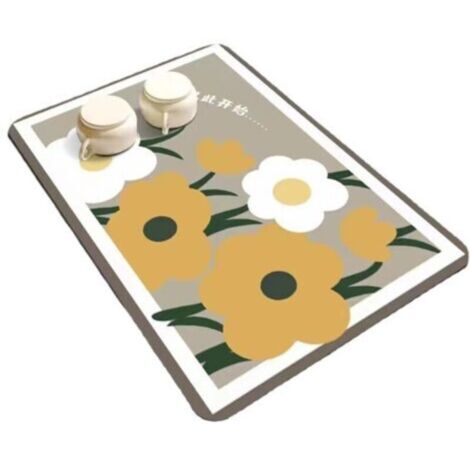 Tapis d'égouttage absorbant pour machine à café, égouttoir à vaisselle ultra-sec, tapis d'évier en microfibre antidérapan (1/4)