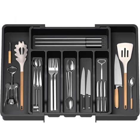 edihome, Range Couverts pour Tiroir, Plateau d'Ustensiles Extensible, Rangement Cuisine, avec 6 à 8 Compartiments, Sans BPA, Ustensiles de Cuisine, Ajustable (Turquoise edihome, Range Couverts pour Tiroir, Plateau d'Ustensiles Extensible, Rangement Cuisine, avec 6 à 8 Compartiments, Sans BPA, Ustensiles de Cuisine, Ajustable (Turquoise