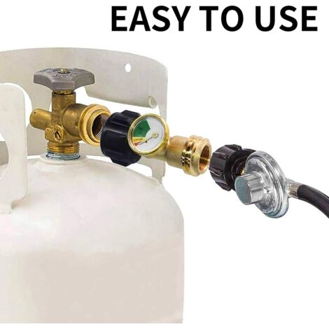 DOZYANT Jauge De Réservoir Gaz Propane - Manomètre Universel Avec Détecteur Fuites Pour Barbecue, Camping-Car Et Chauffage