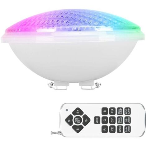 KWODE 54W RGB Lampe Piscine LED PAR56 - Projecteur Piscine 12V Étanche IP68 Avec Télécommande Et Fonction Temporisation (1 Pièce)