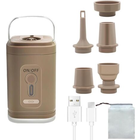Mini Pompe à Air Électrique, Pompe à Air de Voyage Portable, 2 en 1 Pompe pour Matelas à Air et Sac sous Vide, Pompe de Camp (1/4)