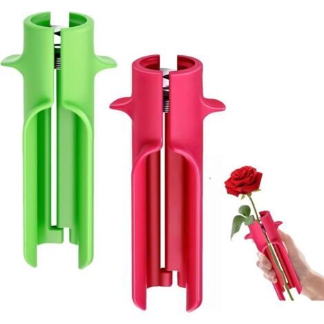 Lot de 2 Outil pour enlever les épines de rosier, outil pour enlever les épines et les feuilles, nettoyeur de fleurs, coupe fl (1/4)