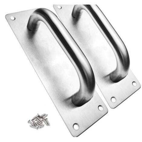 Ensemble de 2 Poignées de Porte Coulissantes en Acier Inoxydable Robustes, pour Grange, Portes de Sécurité et Intérieur (1/4)