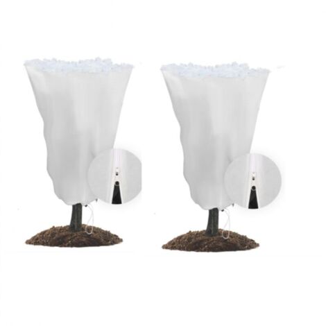 Blanc,Voile Hivernage Plante Exterieur, Lot de 2 Housse d'hivernage pour Plantes en Pot, 80 x 100cm Contre Le Froid et Le Gel, 6 (1/4)