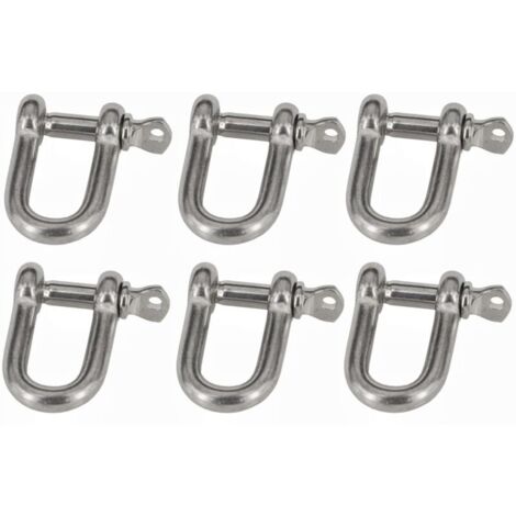6PCS M8 Manille Acier Inoxydable 304 D Manille Bracelet Manilles de Levage Fermoir Boucle de Manille pour Sac de Boxe Transporta (1/4)