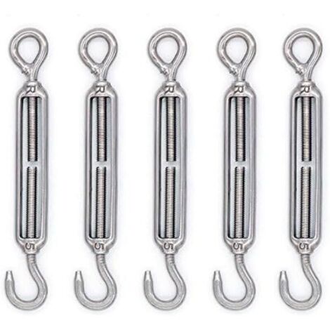 Accessoire de levage,M5 tendeur crochet et œil en acier inoxydable 304 - Lot de 5 (1/4)