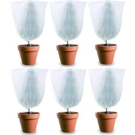 Blanc(60 x 80 cm)Lot de 6 Housse d'hivernage pour Plantes en Pot, Housse de Protection pour Plantes Plantes de Protection Contre (1/4)