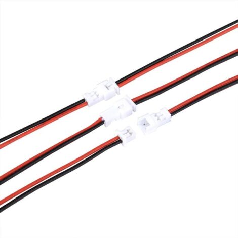 Lot De 20 Paires Connecteurs JST 1.25 Mm 2 Broches Mâle/Femelle Avec Fils 10 Cm – Pour RC Et LED