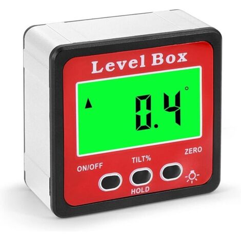 Inclinomètre Numérique Jauge d'Angle avec Base Magnétique et Écran LCD, Pour Menuiserie, Construction et Automobile (1/4)