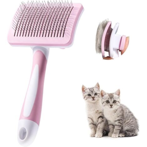 Brosse Autonettoyante Pour Animaux de Compagnie,Brosse Pour Poils Longs et Courts,Pour Chiens Chats Eliminer Efficacement des To (1/4)