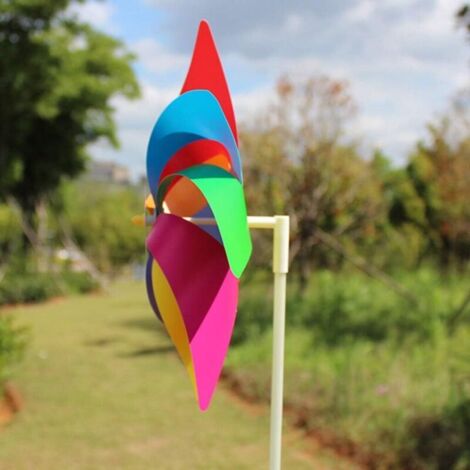 Lot De 4 Moulins à Vent Jardin 30 Cm – Colorés Avec Abeille, Coccinelle, Poisson Rouge Et Ange – Décoration Extérieure Stable Et Résistante